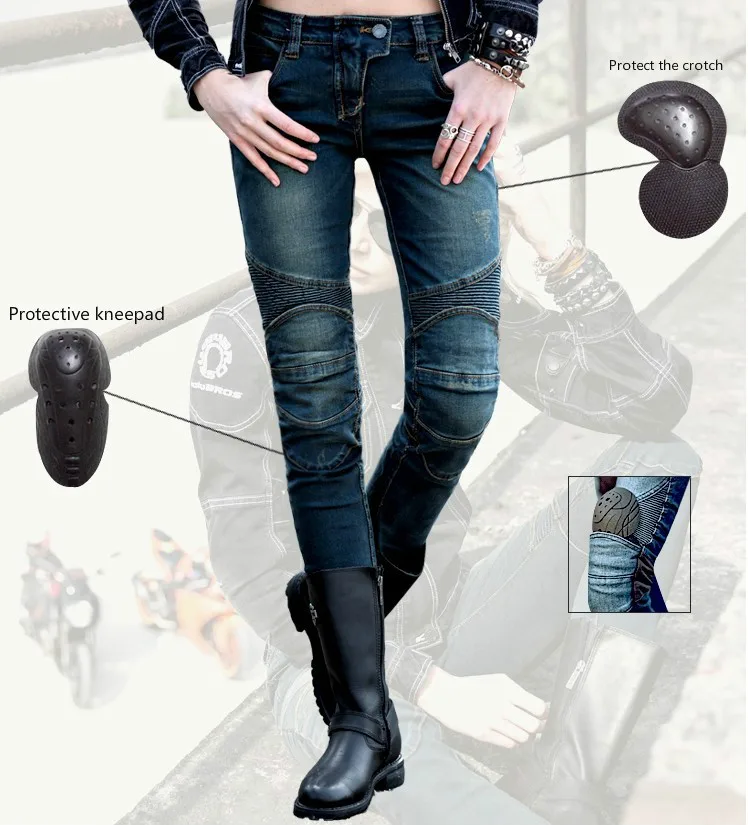 

Free Shipping uglyBROS Featherbed-UBS02 Motorcycle Women's Jeans Road Ride Jeans Racing Pants