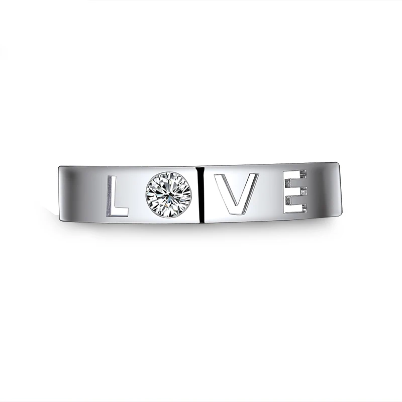 LOVERJEWELRY 100% натуральный бриллиант любовь обручальное кольцо кольца из 18Kt белого