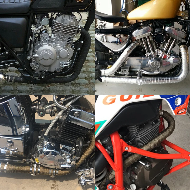 Лента для термовыхлопной трубы ZS MOTOS 5 м/10 м/15 м изоляционная пленка лента рулон