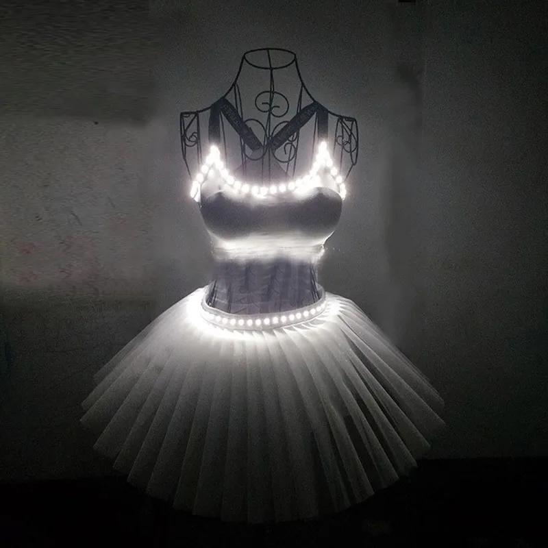 Светящееся балетное платье, Led, светящееся танцевальное платье, для сцены, профессиональная балетная юбка-пачка, одежда для балета, для детей