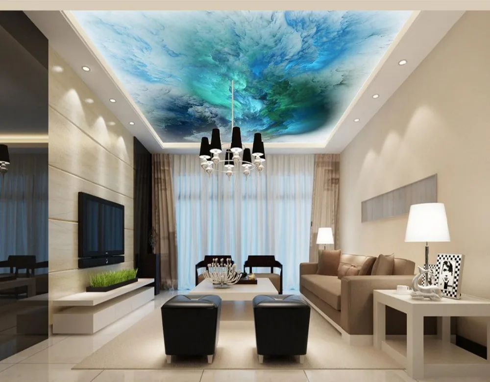 Clouds flowing color ceiling frescoes photo wall murals wallpaper 3d | Обустройство дома