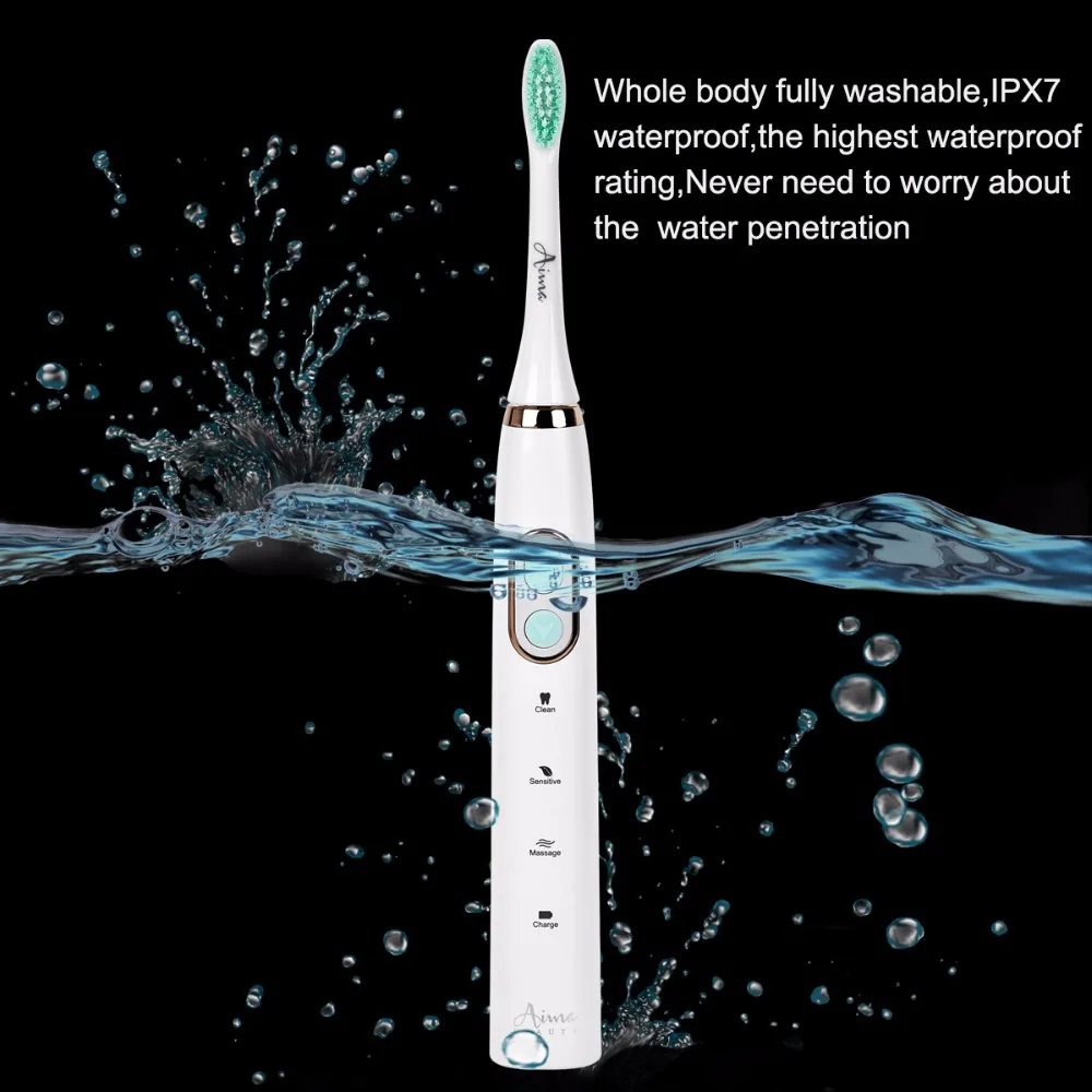 Электрический Зубная щётка звуковая волна с 2 головки и путешествий коробка