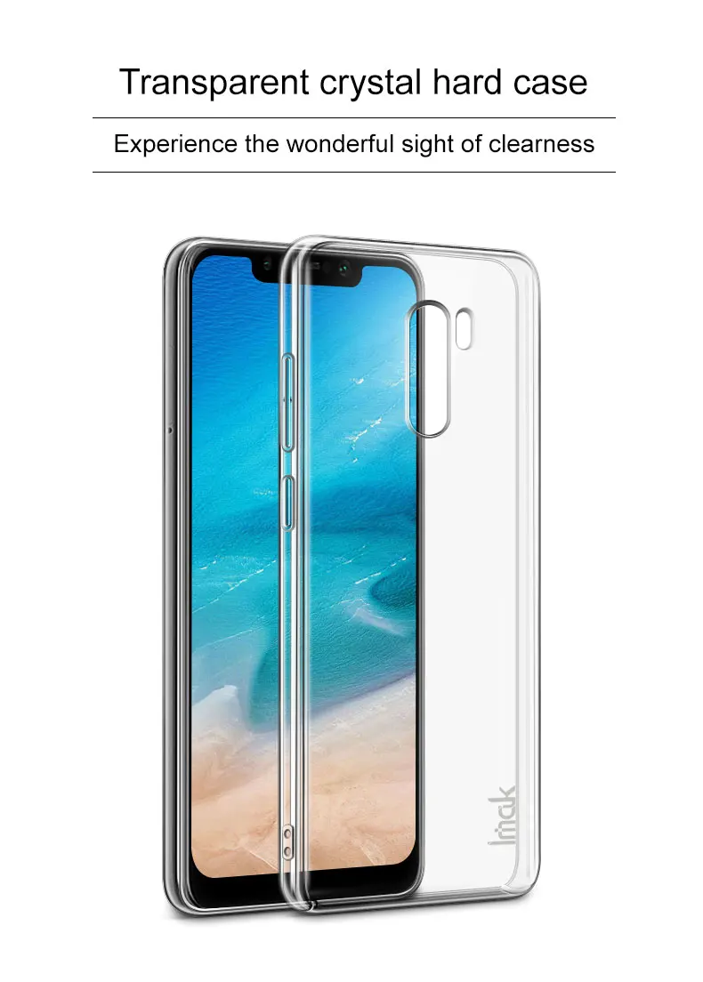 Для Xiaomi Pocophone F1 чехол IMAK Прозрачный износоустойчивый жёсткий чехол из ПВХ с украшением в виде кристаллов крышка для Xiaomi Pocophone F1 6,18''
