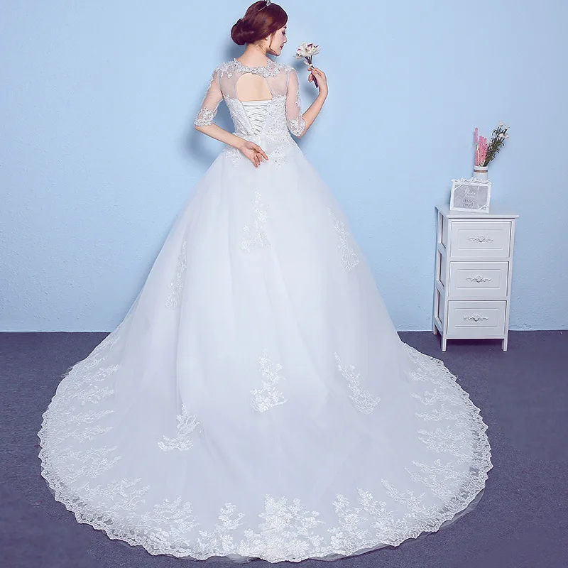 Роскошный вышивка с Свадебные платья Новое Vestido de Noiva Casamento кружевное с рукавом до локтя De Mariage