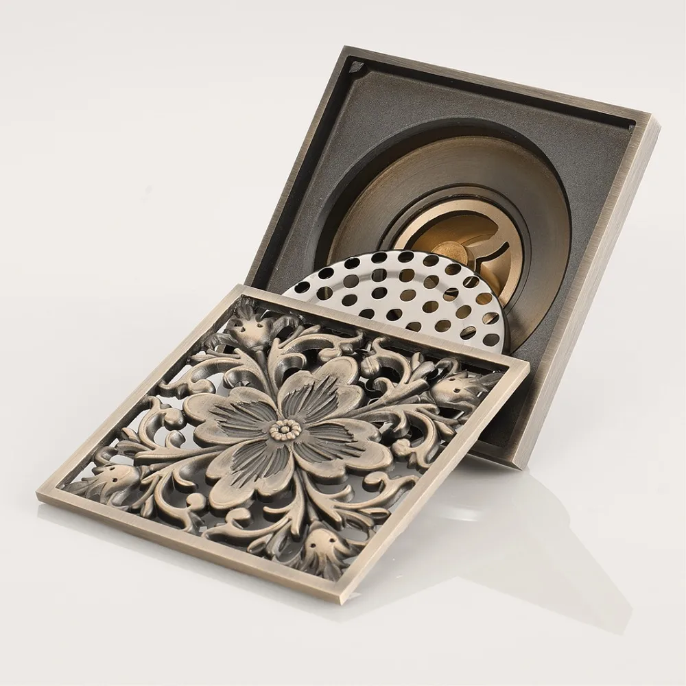 HIDEEP Бронзовый латунный цветочный дезодорант Ванная комната Душ квадратный