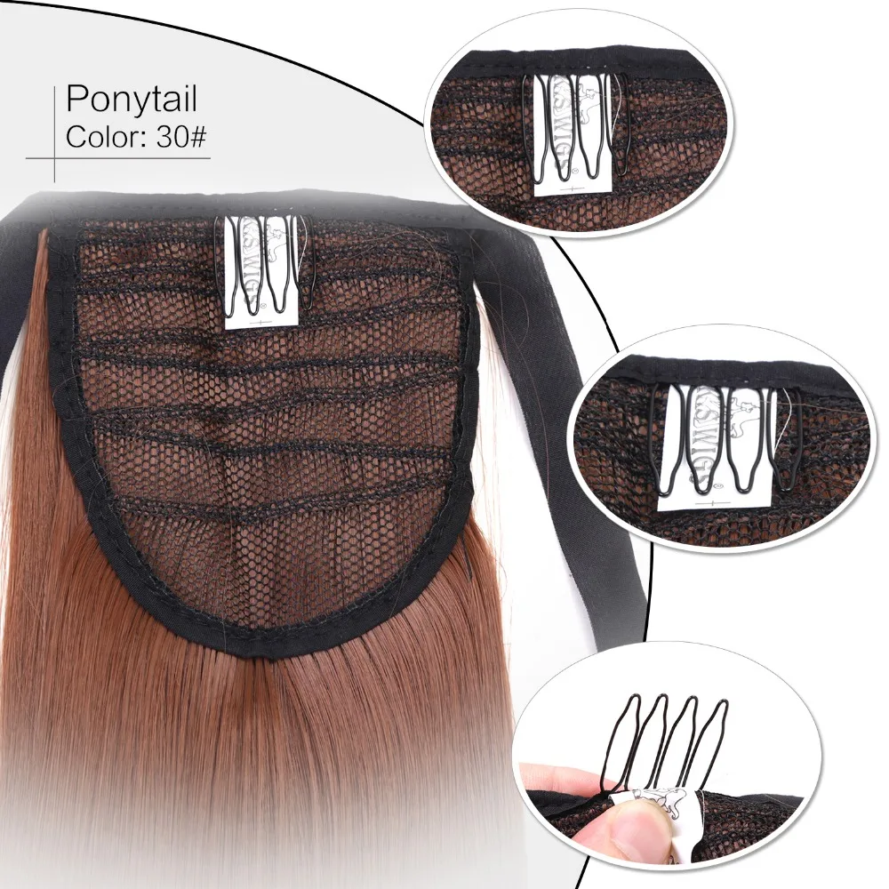

Neitsi Straight Long Clip In Hair Tail False Hair Ponytail Hairpiece With Hairpins Synthetic Hair 30#