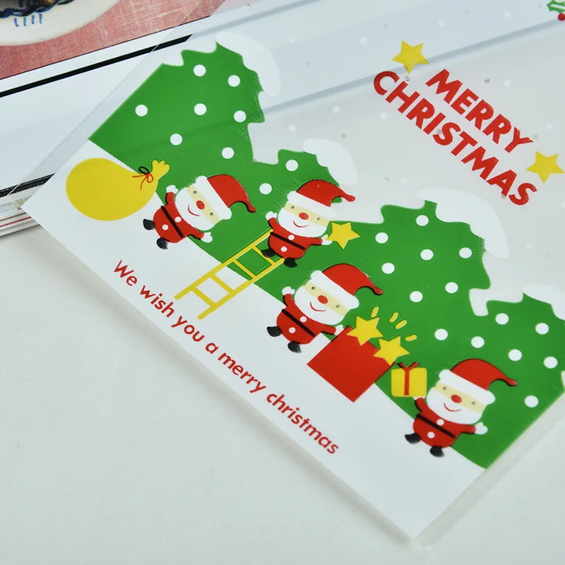 Father Christmas Pattern Self-Adhesive Gift Wrapping Bags Plastic Candy Packaging Clear Opp Pouch Merry Party Supplies | Дом и сад
