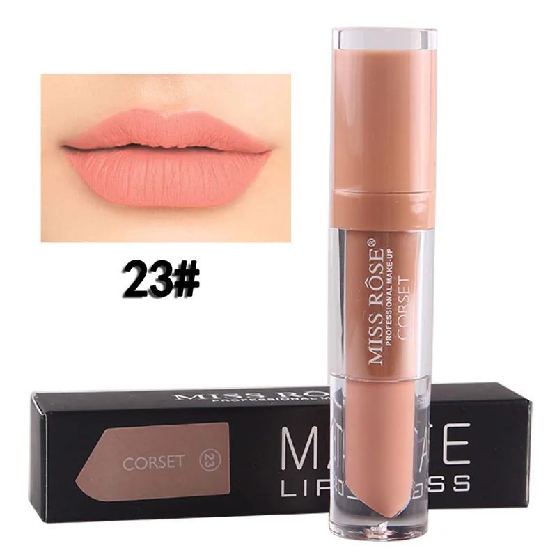 23 Miss Rose, водостойкий блеск для губ, матовый цвет, косметика, стойкий пигмент, бархат, Матовый Металлик, телесный, губная помада, Жидкий Макияж - Цвет: 23