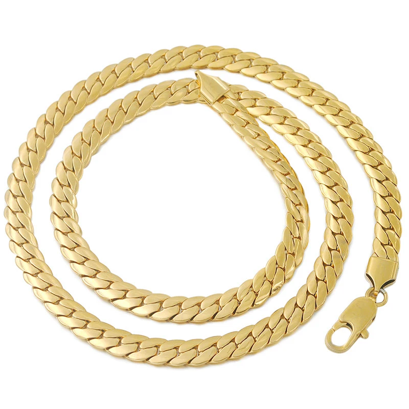 

CHIMDOU Rock Cool Necklace Link Chain Flat Shaped Stainless Steel 2018 Men Snake Necklaces NK Simple Jewelry,Menn halskjede