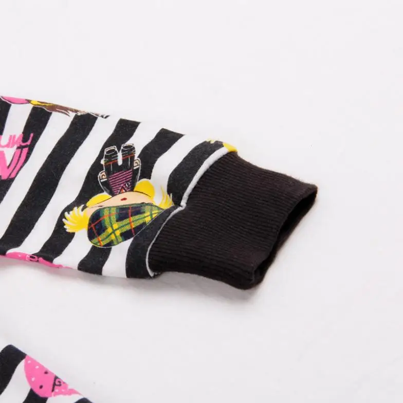 2014 F3425# 18m/6y NOVA kids wear coat girls printed super kawaii striped zip-up jacket hoodies brand |