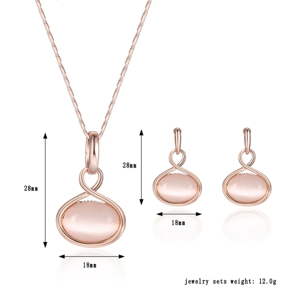 Романтический изысканный розовый цвет Кристалл Стразы ожерелье с кулоном Серьги