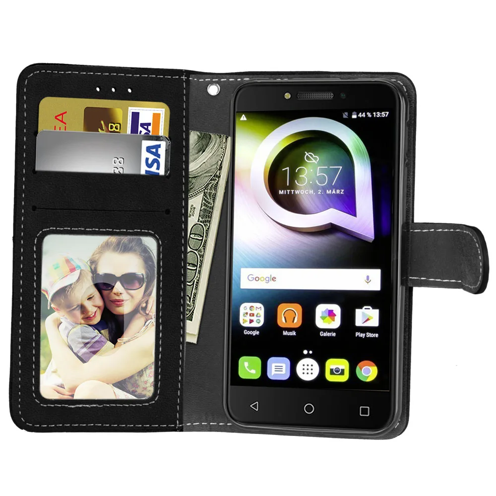 Флип-чехол для Alcatel Shine Lite (5 0) OT5080 кожаный магнитный чехол-кошелек с подставкой