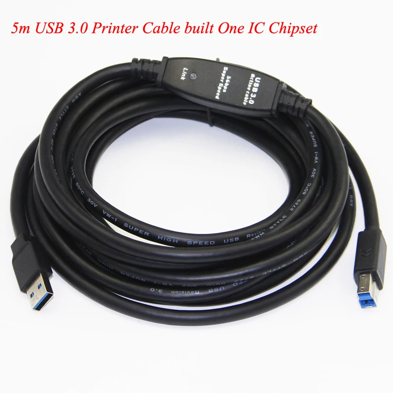 Lballist USB 3,0 кабель для принтера встроенный ic чипсет USB 3,0 тип A штекер USB 3,0 Тип B Мужской фольги Плетеный экранированный 5 м 10 м