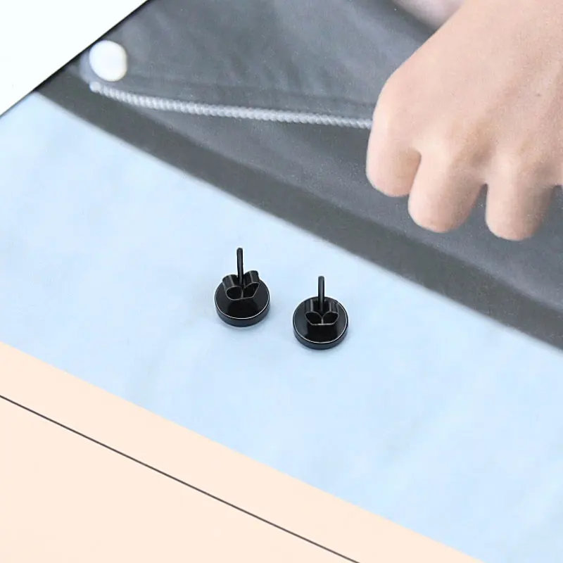 Punk Stainless Steel Stud Earrings For Women Men Jewelry Round Rock Gothic Unisex Small Piercing Accessories | Украшения и