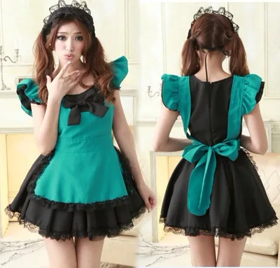 

Maid Anime Cosplay for Girls Adult Lolita Dress Game Uniforms Green Lolita Dress