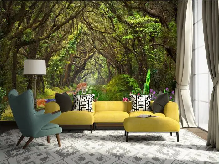 

Настенные 3d обои для комнаты, красивые цветы, лес, фоновая живопись, домашний декор, фотообои для стен, 3 d