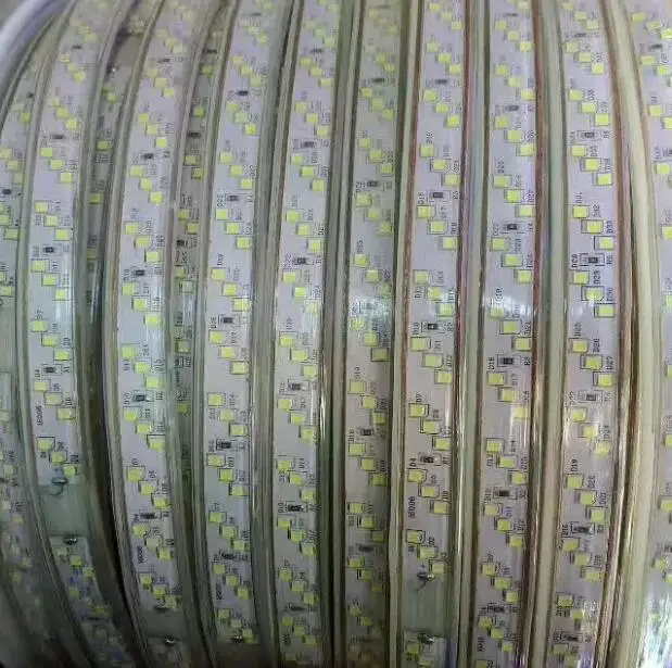 Высокий яркий двухрядный SMD 2835 Светодиодная лента белый AC 220V 276led/M IP66