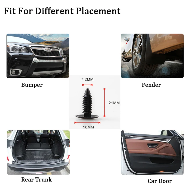 50 клипс для дверного бампера фиксатор крыла заклепка Renault Megane 2 Captur Mitsubishi ASX Jeep