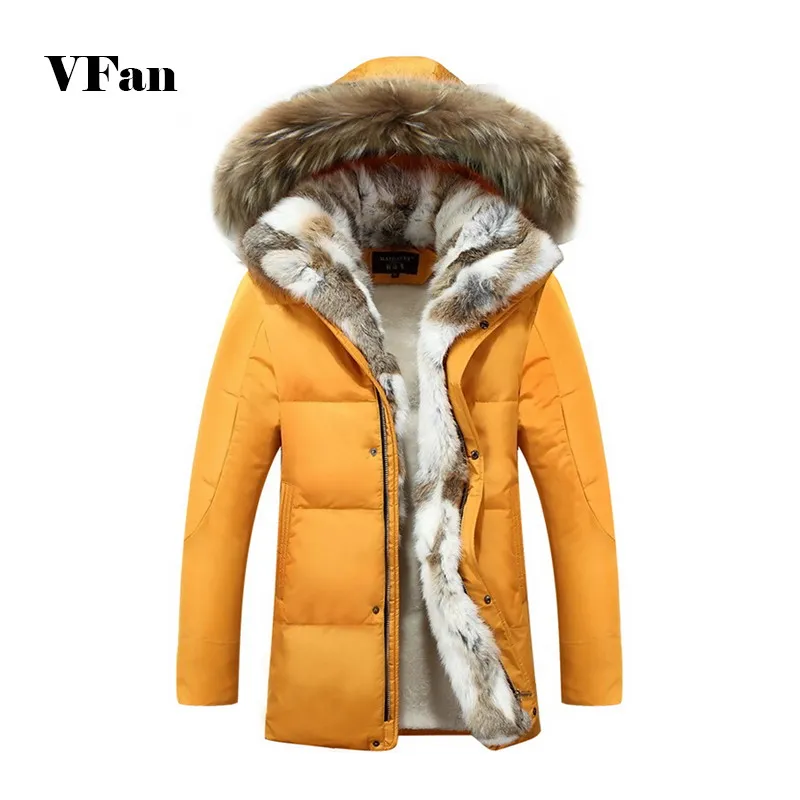 2016 новое поступление мужские пуховики с меховым воротником модная Толстая