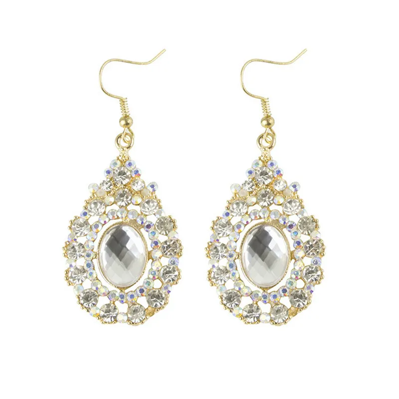 Europe &amp America Earrings For Women Classic Imitation Crystal Earings Anniversary Wedding Party Big Water Drop Brincos | Украшения и