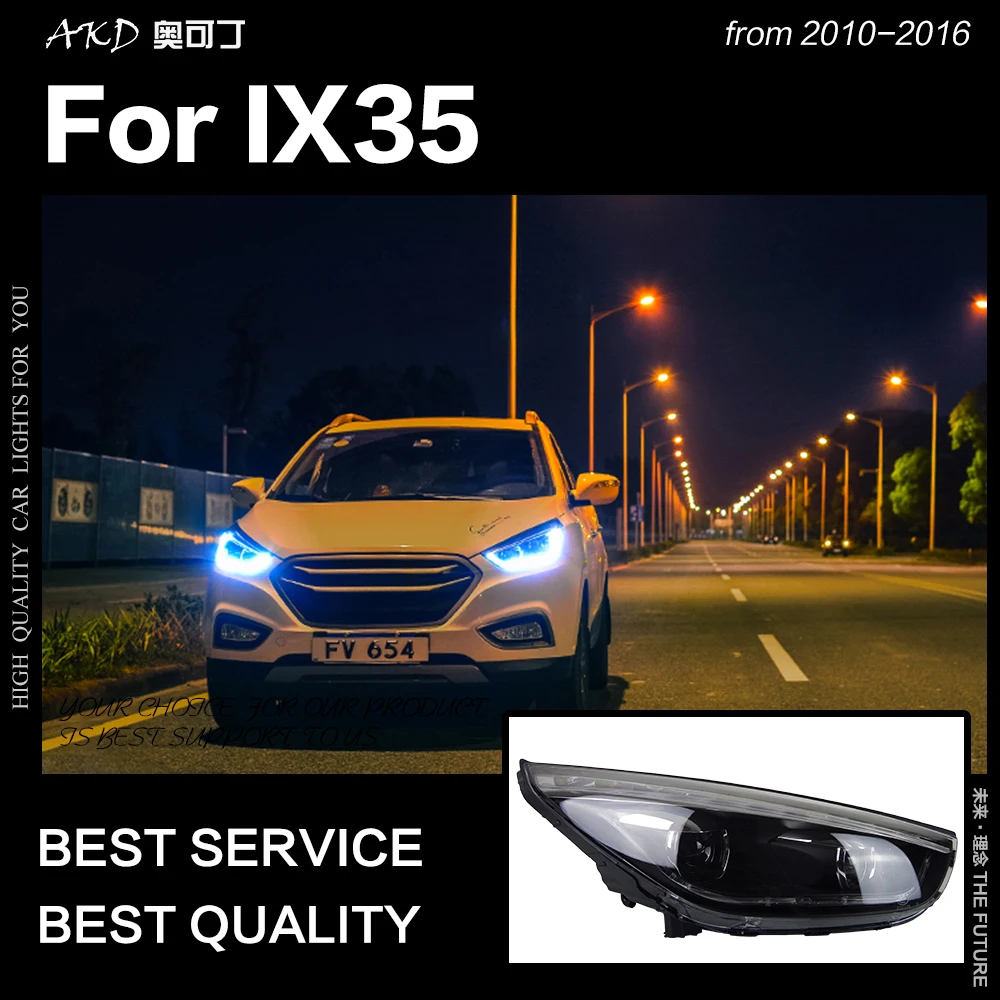 AKD автомобильный Стайлинг Головной фонарь для hyundai IX35 фары 2010- Tucson светодиодный фонарь DRL Hid Bi Xenon автомобильные аксессуары