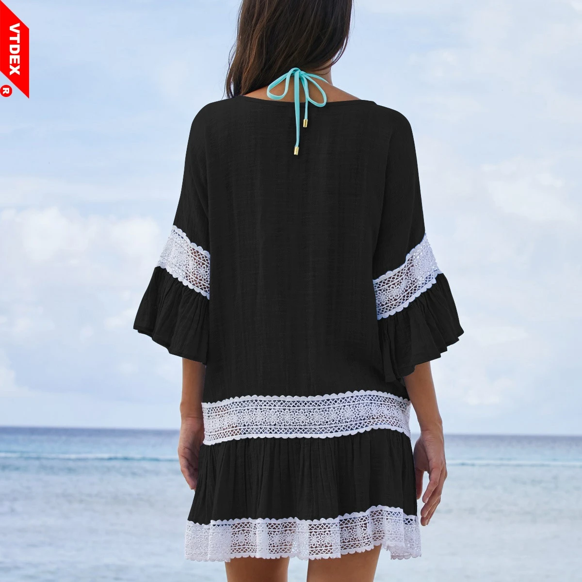 2018 хлопок пляжные рубашки платье Белый хлипкий свободные женские накидки Туника