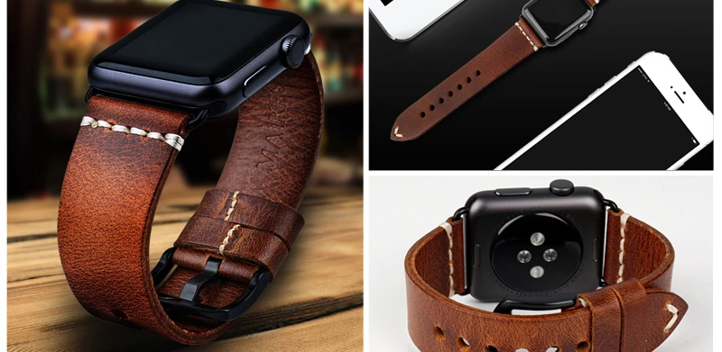 MAIKES, ремешок из натуральной кожи, модный красный ремешок для Apple Watch, полосы 44 мм, 40 мм, 42 мм, 38 мм, серия 4, 3, 2, ремешок для часов iWatch, браслет