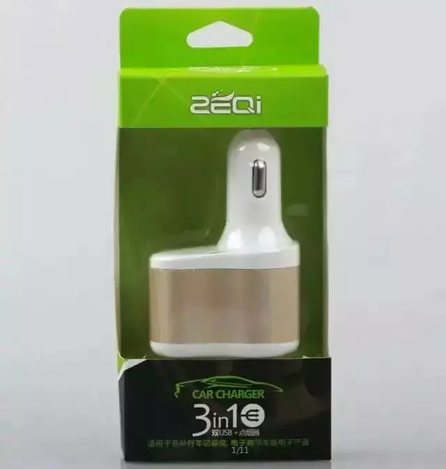 

3 Color Brand New 12V 1A 2.1A Universal 2 Ports Dual USB One Way Car Cigarette Lighter Power Socket Charger Adapter