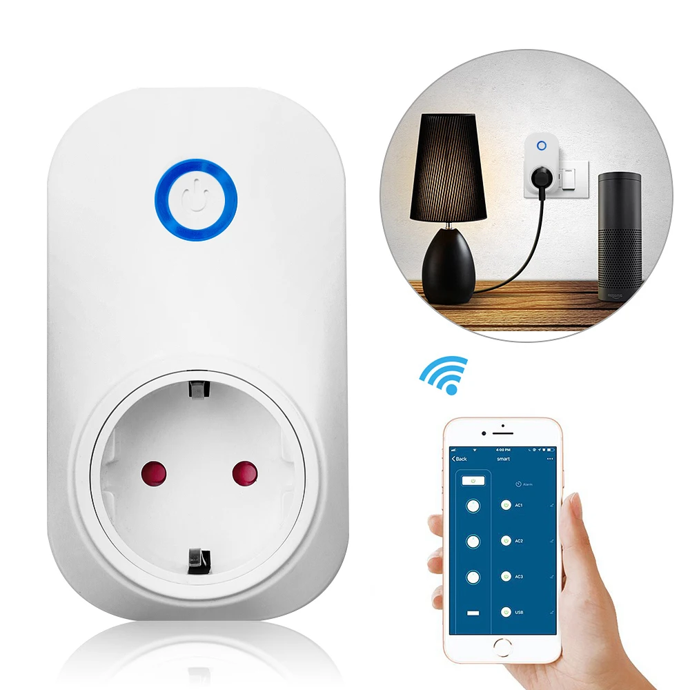 Kebidu WI FI Smart Plug смарт розетка с переключателем аудио Управление таймером