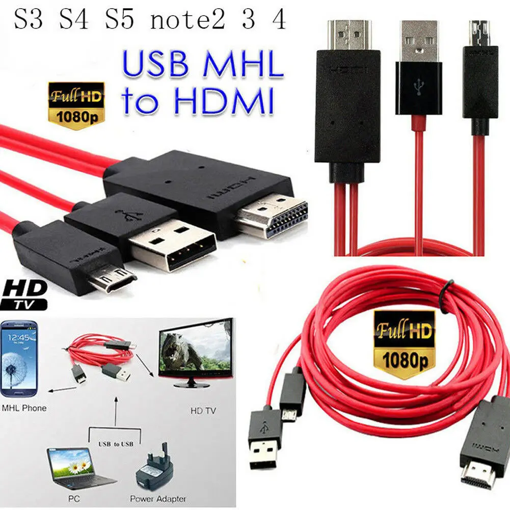 Аудио-видео кабели 1080 P телевизионный HD кабель адаптер US MHL Micro USB к HDMI для