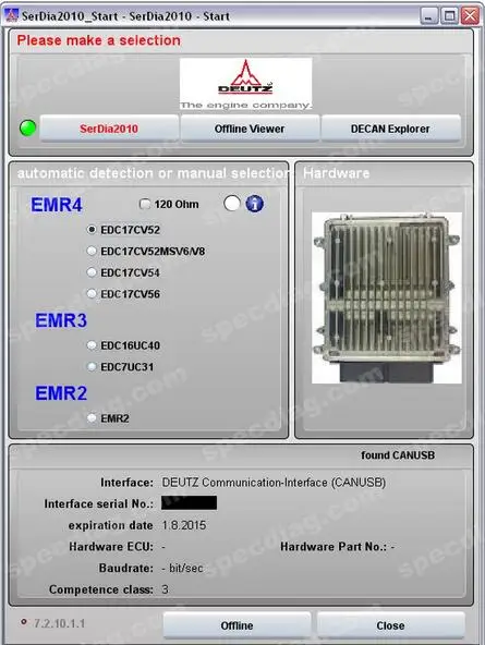 Детали двигателя DEUTZ диагностический набор (деком) для EMR2 3 4 полный уровень с Deutz