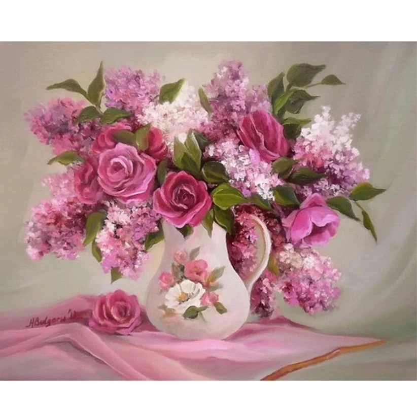 

Flower 3D Diamond Painting Basket Mosaic Full Rhinestones Drill Cross-Stitch Painting Kits Diamond Embroidery