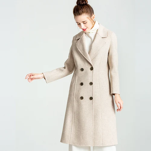 gray white KMETRAM, Настоящая Шерсть, пальто, женская куртка, женская одежда,, уличная одежда, шерстяные пальто и куртки, Женское пальто, Chaqueta Mujer MY3155 - Цвет: gray white