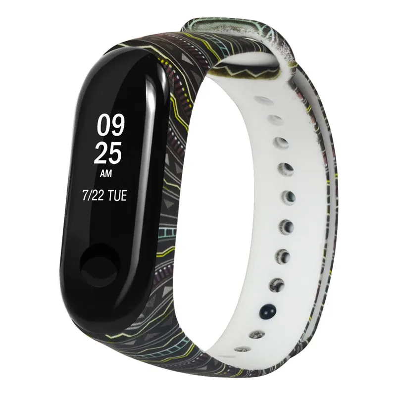 Силиконовый ремешок для браслета Xiaomi Mi Band 3 цветной Сменные аксессуары