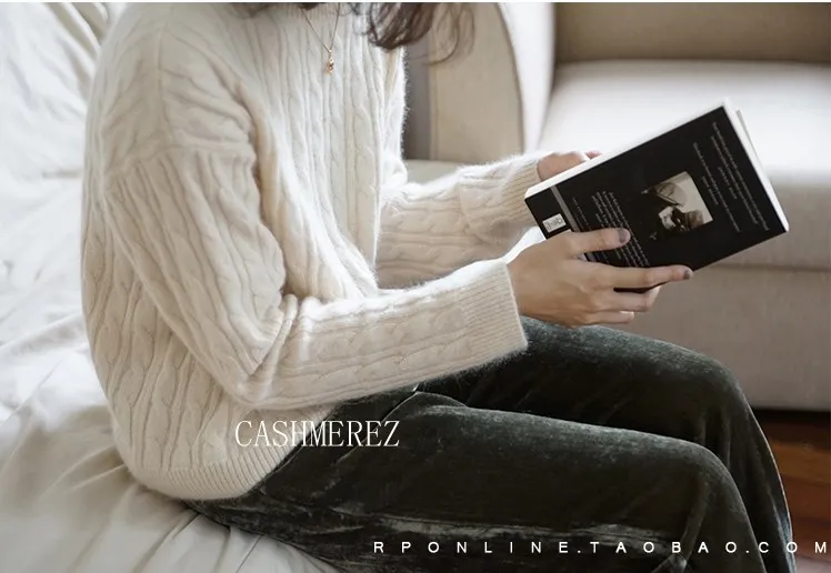 Women Pullovers 100% Cashmere and Wool Knitting 2018 New Fashion Oneck Winter Knitwear Girls Standard Clothes | Женская одежда