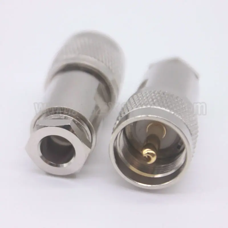 UHF PL259 Мужской обжимной радиочастотный коаксиальный разъем мужской прямой зажим