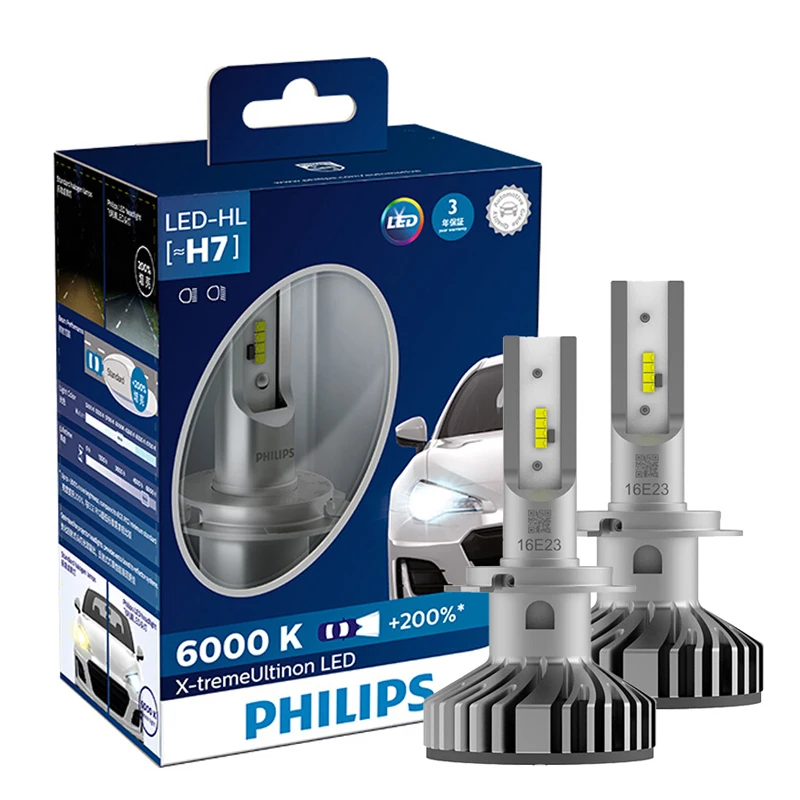 Philips 12 V H4 H7 H11 HB3 HB4 H1R2 9005 9006 9012 6000 K+ 200% более яркие фары H8 H11 H16 противотуманная фара