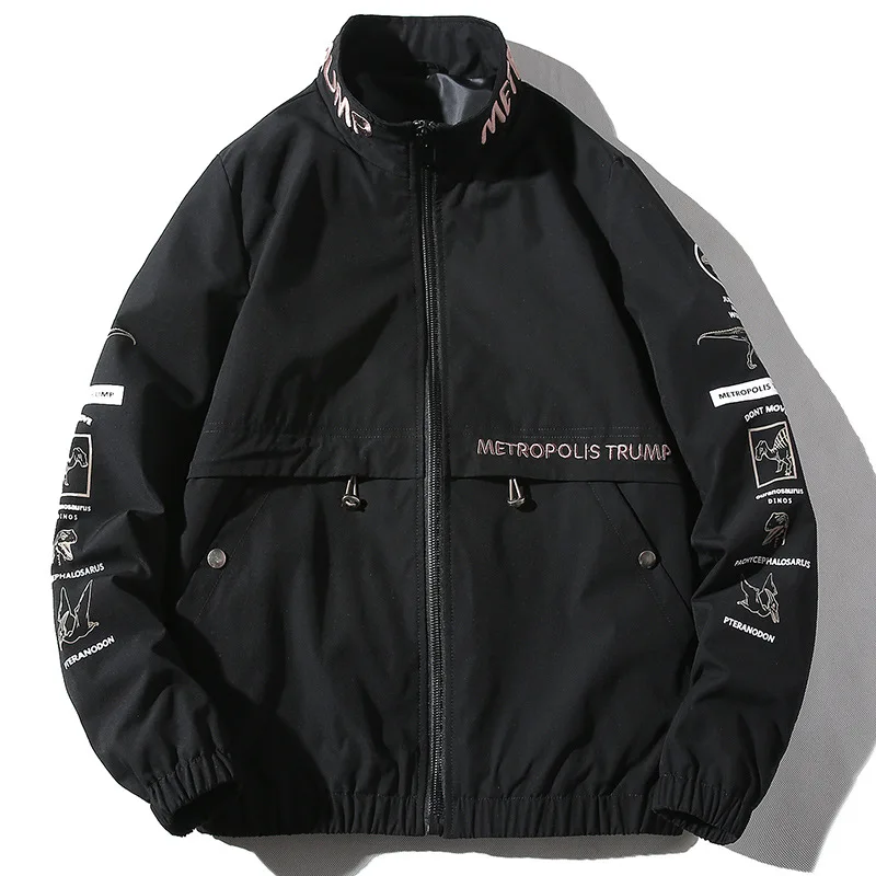 Осенняя новая трендовая куртка с воротником-стойкой мужская Мужская вышивкой и