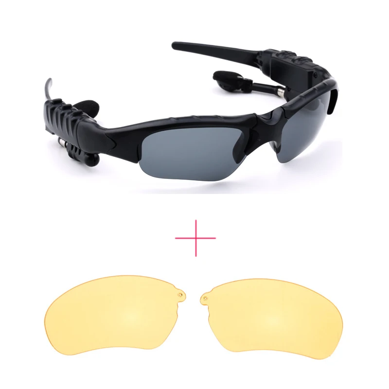 with yellow lens Smart Glasses Bluetooth Sunglasses Bluetooth Glasses Outdoor Sun Glasses Wireless Earphones Earbuds Music for xiomi sony xaomi - Цвет: with yellow lens
