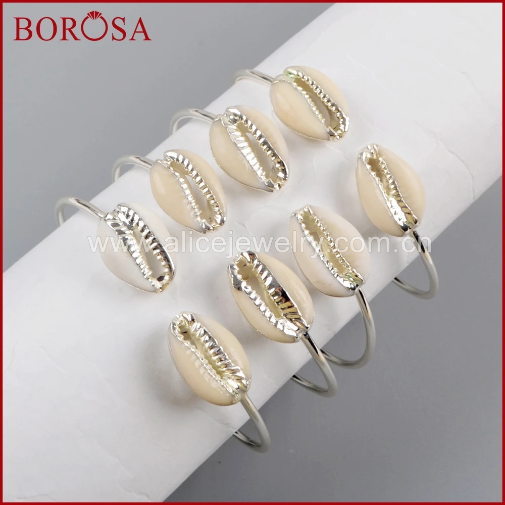 Оптовая продажа BOROSA 5/10 шт. серебряный цвет двойная раковина натуральная морская