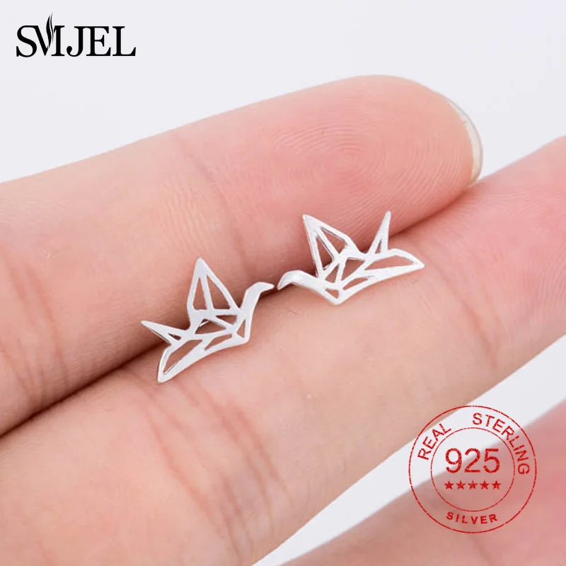 Женские серьги-гвоздики SMJEL серьги из стерлингового серебра 925 пробы с рисунком