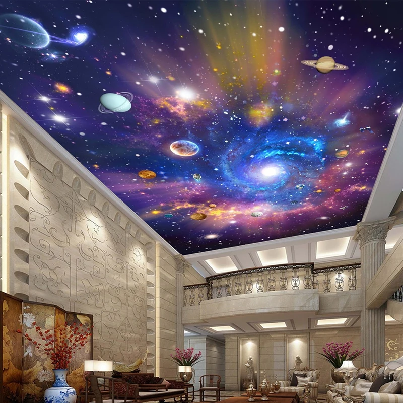 Custom 3D Photo Wallpaper Star Universe Galaxy Room Suspended Ceiling Wall Painting Living Room Bedroom Wallpaper Home Decor