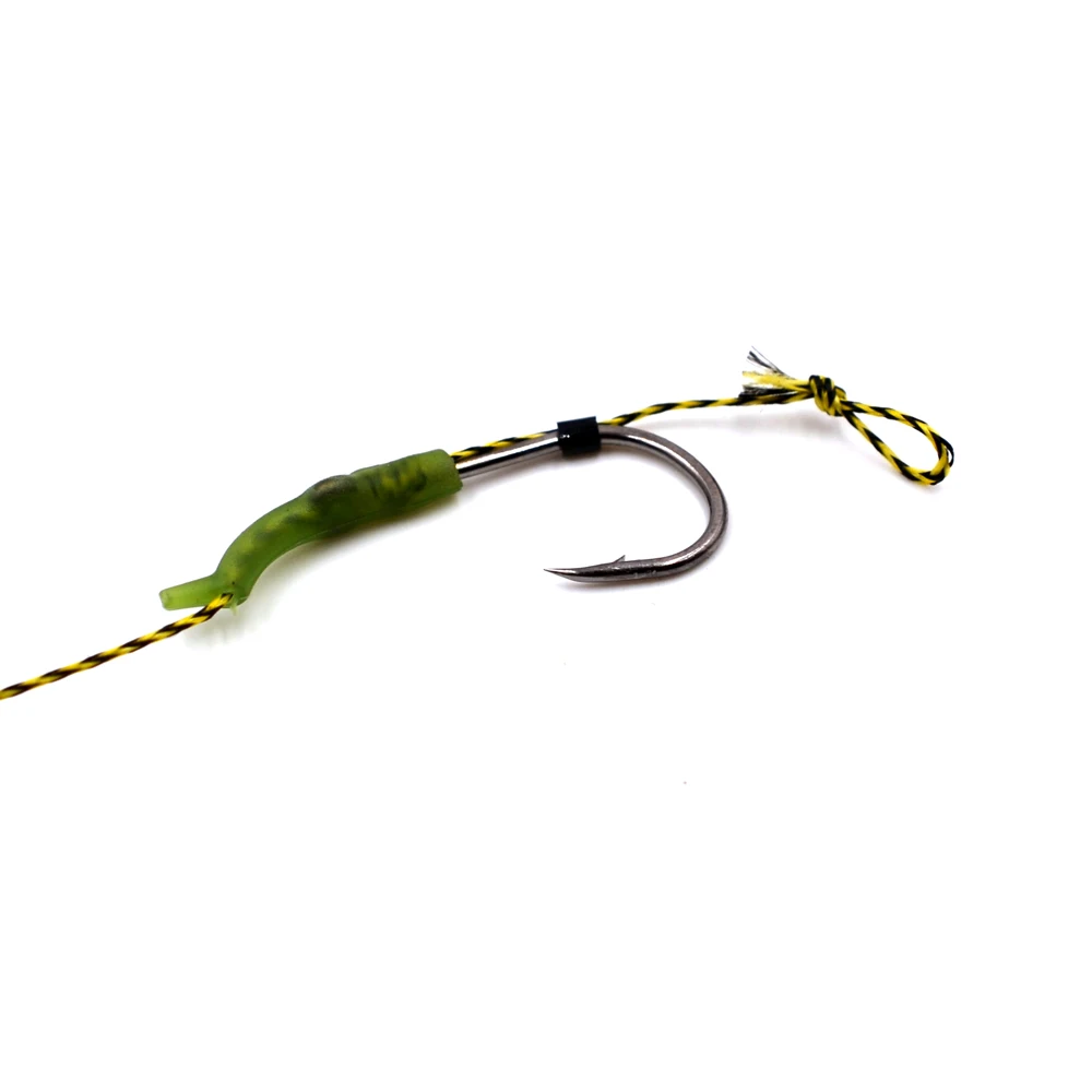 MNFT 20Pc Carp Fishing Rig Non-stick Coating Hook Link Ready Made Combination Ready Tied Hair Carp Chod Barbel Rigs Made Fishing