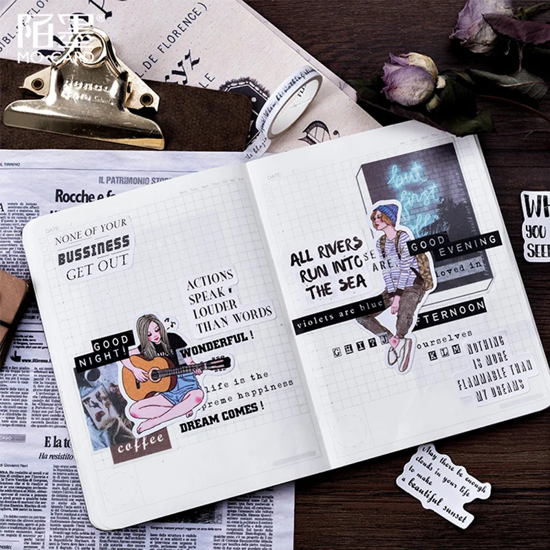 46 шт./лот винтажная английская газета бумажная наклейка декоративные наклейки