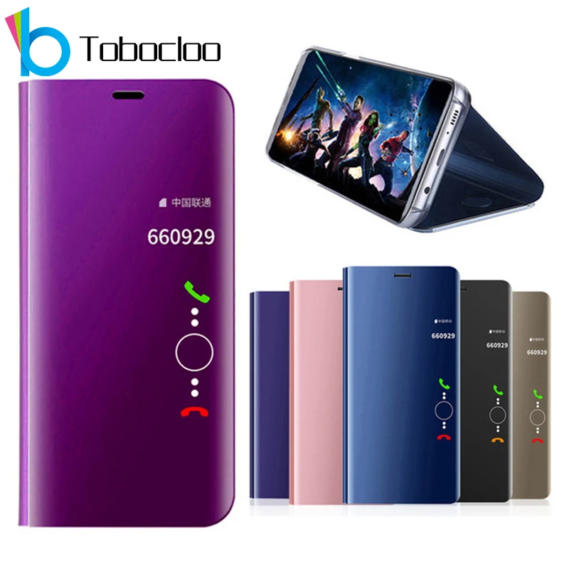 Умный зеркальный чехол для Huawei P10 P20 Pro Plus Honor 10 9 Lite 7C 7A Y5 2018 Y6 Prime Y7 Y9 P Смарт Кожаный