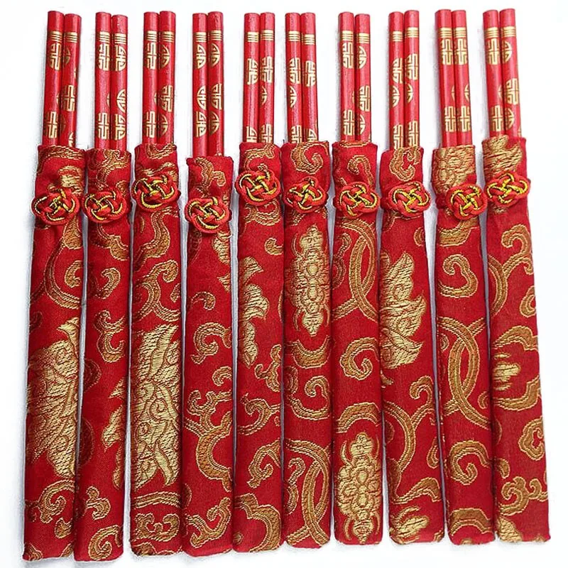 100 пар деревянные китайские палочки для еды с драконом|wedding chopsticks|double happinesschopsticks