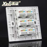 xintylink rj45 socket jack modular 6 port cat5e cat6 keystone wall face plate faceplate toolless white wall socket panel 86mm