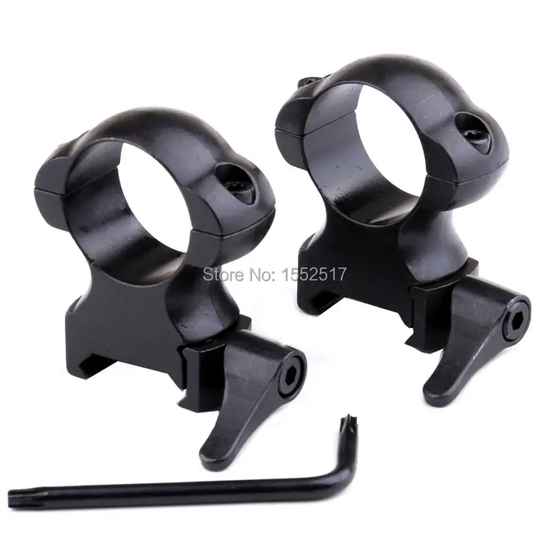 

Rifle Steel Weaver Mount 1 Inch High Matte Lever Lok Top Mount Rings