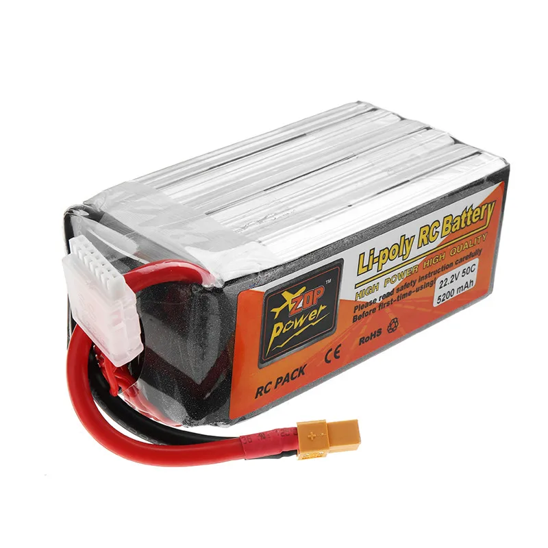 Новинка; Лидер продаж ZOP питания 22,2 V 5200 мА/ч, 50C 6 S Перезаряжаемые Lipo Батарея с XT60 разъем для радиоуправляемых моделей запчасть для мультикоптера Радиоуправляемый квадрокоптер