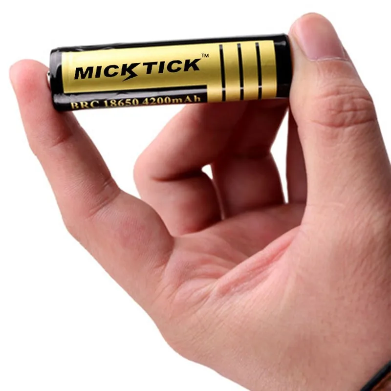 2 шт 3,7 V 18650 4200 мА/ч, Батарея батареи batteria micktick литий ионная батарея Перезаряжаемые большой Ёмкость T6 фонарик источник